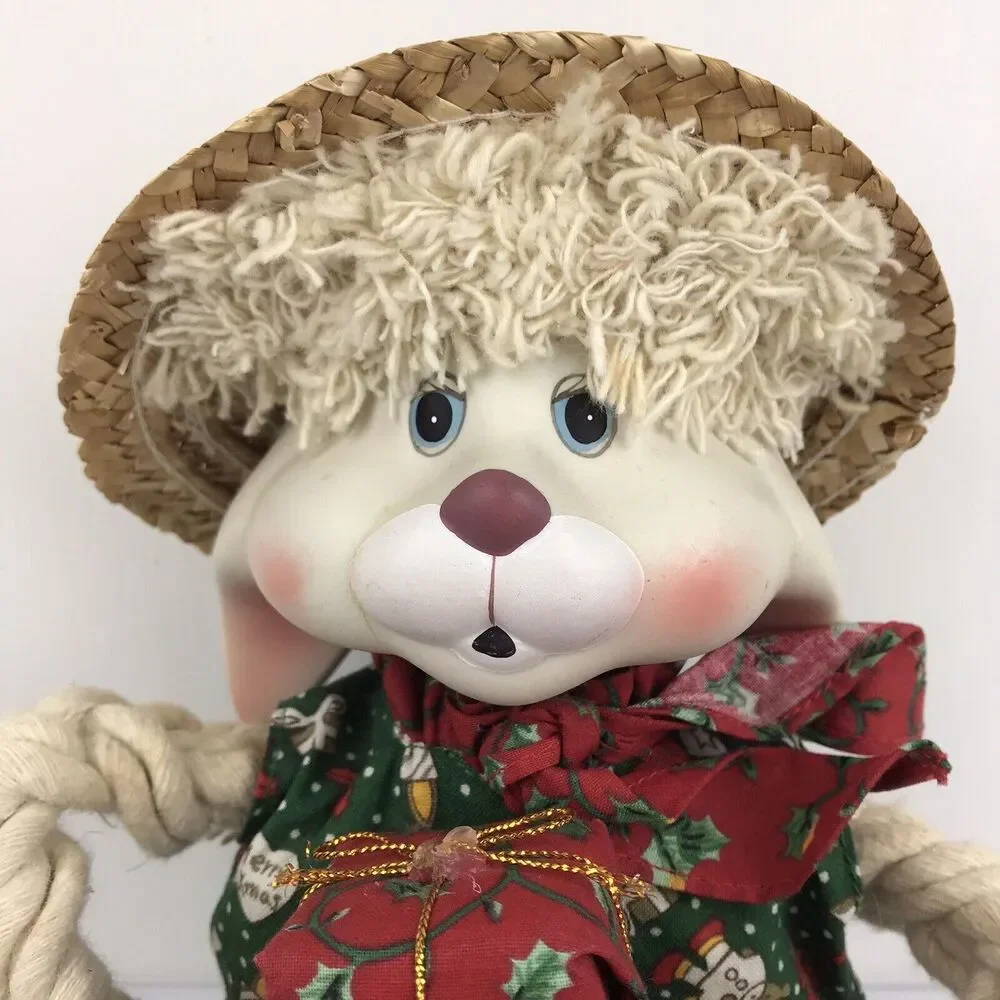 House Of Lloyd 1994 Floyd Bunny Shelf Sitter Rabbit Porcelain Rope Arms Vintage